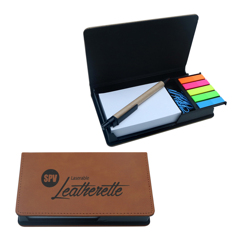 ที่ใส่ Notepad สี่เหลี่ยมผืนผ้าหนังเทียม Laserable
