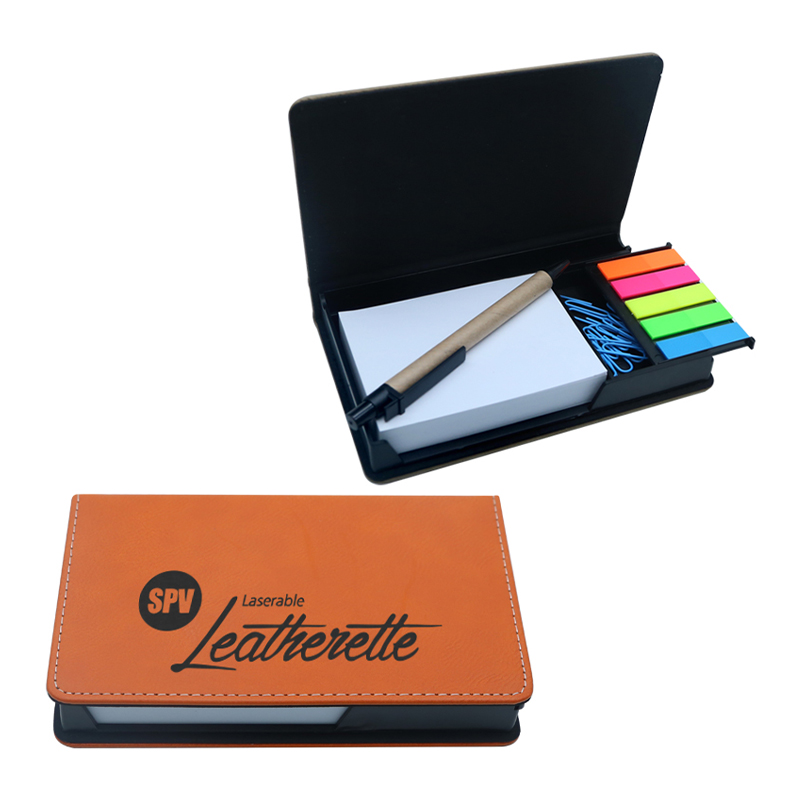 ที่ใส่ Notepad สี่เหลี่ยมผืนผ้าหนังเทียม Laserable