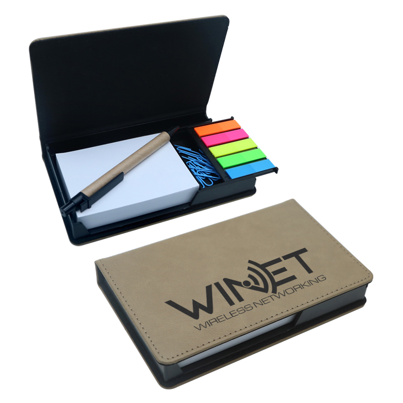 ที่ใส่ Notepad สี่เหลี่ยมผืนผ้าหนังเทียม Laserable