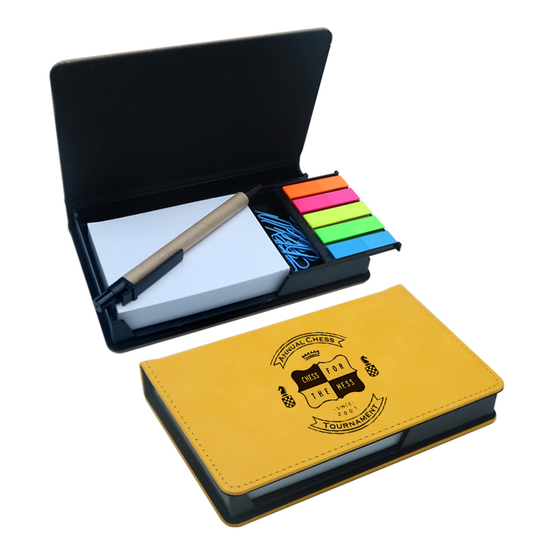 ที่ใส่ Notepad สี่เหลี่ยมผืนผ้าหนังเทียม Laserable