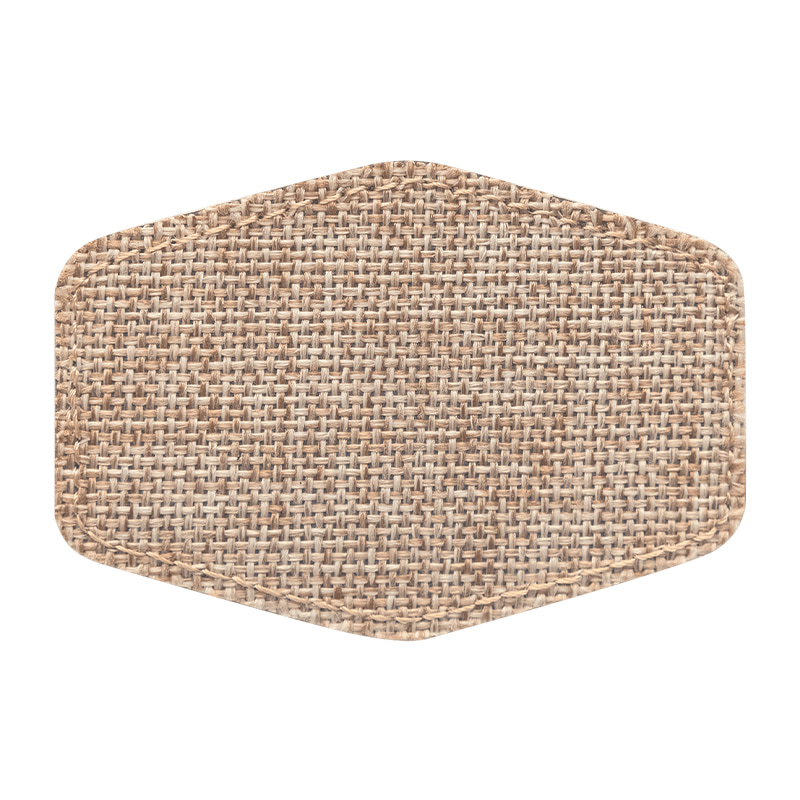 3 1/2 'x 2 1/2' Burlap Hex แพทช์ระเหิดพร้อมกาว