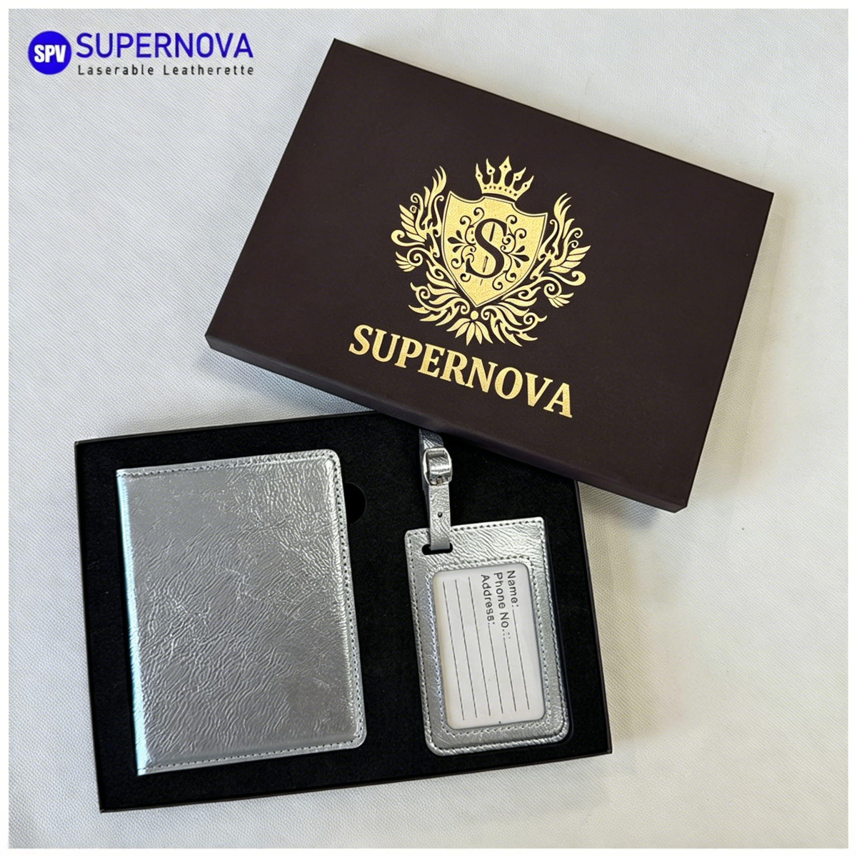 กล่องของขวัญกระดาษคราฟท์สีทองแกะสลักด้วยเลเซอร์