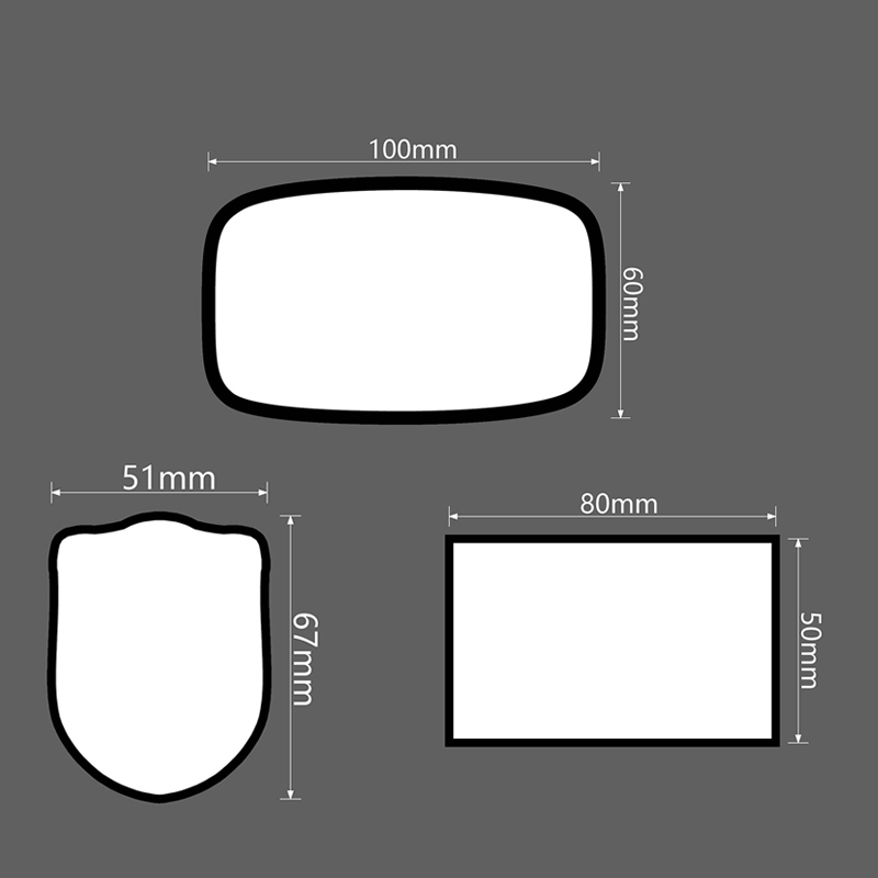 3 1/2 'x 2 1/2' แพทช์หนังเทียมระเหิดสี่เหลี่ยมผืนผ้าพร้อมกาว