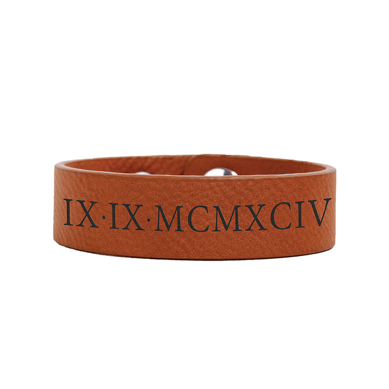 กำไลข้อมือหนังเทียมแบบเลเซอร์ได้ 9 1/2' x 2' กำไลข้อมือหนังเทียมแบบเลเซอร์ได้ 9 1/2' x 2'